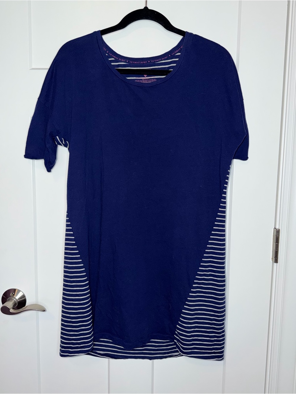 Victoria’s Secret Solid and Striped Short Sleeve Sleep Shirt